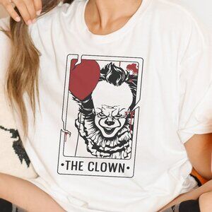 Red Fright Night The Clown Tarot Card White T Shirt